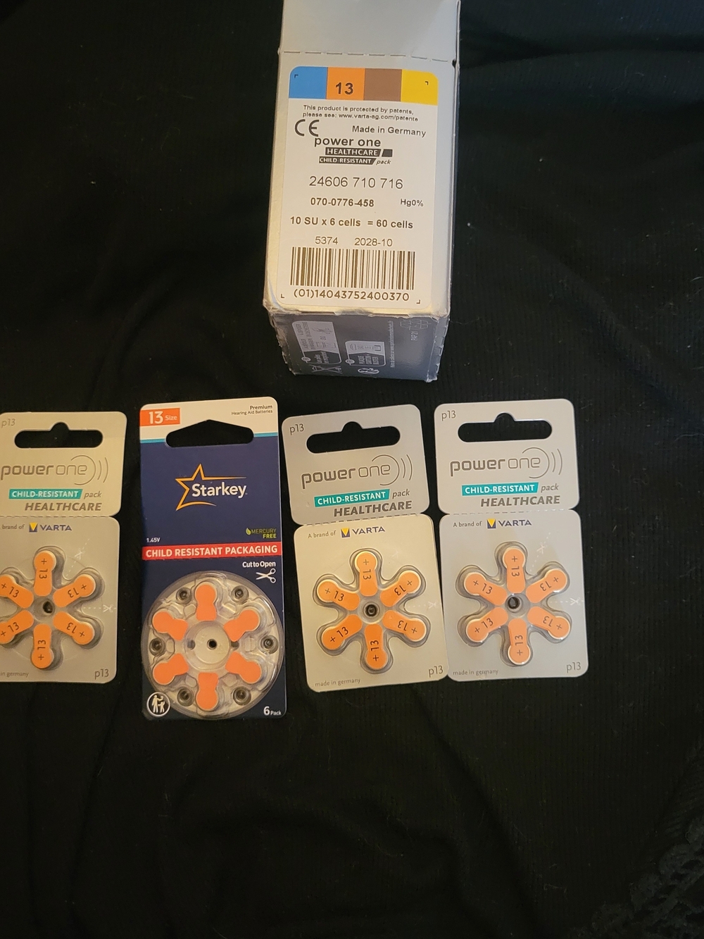 p13 Hearing Aid Batteries - Orange (Pack of 6)